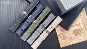 Waterproof Sailcloth Watch Band Butterfly Buckle Sailcloth Strap Durable Nylon Quick Release Bracelet Universal 18/19/20/21/22mm
