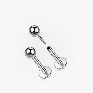 Medical Grade Titanium Alloy Ear Studs Ear Piercing F136 Allergy Proof Flat Bottom Needle Ear Bone Coclea Lip Pins
