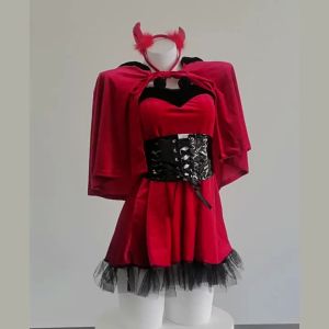 20232024 Women Christmas Xmas Lady Santa Claus cosplay costume lingerie winter red black dress cape cloak maid waitress uniform