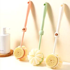 Shower Puff 2 In 1 Karakter Sikat Gosok Punggung Mandi Bulu Spons Halus Lembut Gagang Panjang