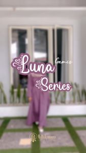 Baju Gamis Wanita Muslim Airflow Crinkle Luna Series by Malaikamoza Dres Terbaru Baju Lebaran Cantik
