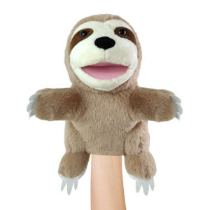 Sloth with foot children hand puppet plush toy