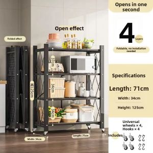 Foldable Freestanding Kitchen Storage Rack