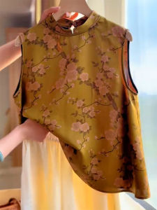 QINGNAER | Luxury Retro Versatile Summer Plus Size Womens Vest Blouse