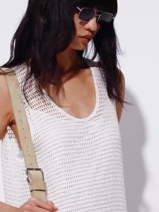 MO&Co. | Paisley Lace Hollow Out U-neck A-line Dress
