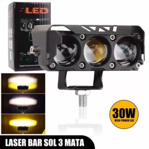 LAMPU TEMBAK SOROT SQL 3 MATA LED LASER GUN kipas 2 warna 12/24V MOBIL MOTOR TRUCK/BUS