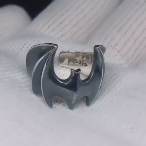 Cincin Kelelawar Batman / Cincin Kelelawar Pria dan Wanita Retro Hip-Hop Warna Perak Adjustable / Gothic Harajuku Dark Black Vintage Silver Bat Opening Rings Halloween Grunge Accessories Trendy Punk Cincin Geometris Perhiasan Cewe Cowo Keren