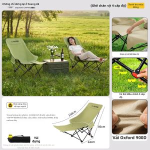 BUZHIHUANGYE | Ghế Dã Ngoại Có Bệ Đỡ Chân Điều Chỉnh Được Cotton
