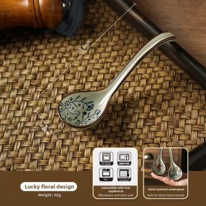 TINY HOME | Chinese Underglaze Ceramic Spoon for Eating Noodles Soup