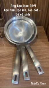 Rây Lọc Inox 304 Lọc Cua Lọc Mẻ Lọc Bột Đa Năng Rây 1 Lớp Bền Bỉ Dễ Vệ Sinh Size 14-16-18cm