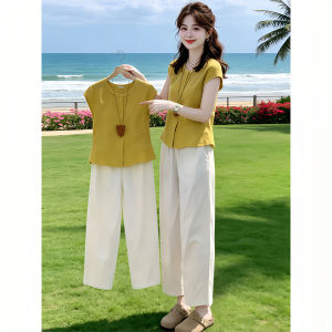 Shalldoer | Casual Loose Feel Sleeveless Shirt Trousers Suit