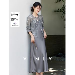 Vimly | Bộ Đầm Mới Phong Cách Trung Quốc Màu Xám