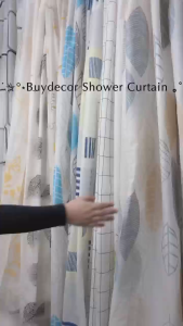 Buydecor Shower curtain waterproof PEVA 5C Thick Bathroom curtain Free Hook and holes punched 3d print curtains Multiple colors 180*180