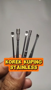 Korek Kuping Set 5 in 1 Stainless Steel | Alat Pembersih Telinga Serbaguna Anti Karat Tahan Lama