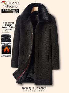 TUCANO | Detachable Fur Collar Thickened Mens Overcoat