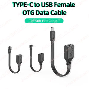 OTG USB Type C Adapter Cable USB2.0 to Type C OTG Cable Adapter 480Mbps for for Hard Disk Printer Mouse Keyboard Line 90° Curved