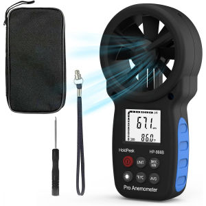 Holdpeak | HoldPeak HP-866B Handheld Digital Anemometer Measures Wind Speed Temperature and Wind Chill with Backlit Display