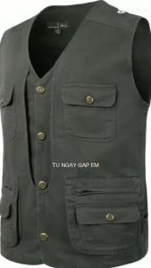 Áo gile nam áo khoác cộc tay mang đậm phong cách người lính trong quân nhân - Mã T20