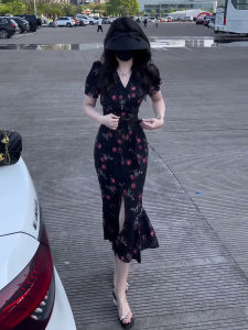 ANFEIQI | Summer New French Hepburn Style Fishtail Slimming Long Dress
