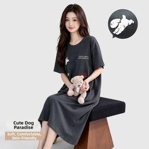 Cotton Sleep Dress with Padding Sleeveless Cute Cartoon