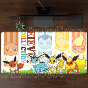 Bandai | pokemon Eevee family Anime Mouse Pad Cabinet Kawaii Tablepad XXL PC Keyboard Rug Office Laptop PC Gaming Rubber overlock DeskMat