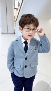 Set bộ vest dài dáng Blazer áo vest kèm quần và cà vạt cho bé trai 1 đến 7 tuổi BERNIE T1024B26