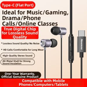 Newman Wired In-Ear Headphones MX660 Stereo Noise Reduction Bass Mobile Phone 310 High Quality Sound Isolation Microphone Type-C