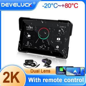 2K Motorcycle Camera Carplay Moto DVR Black Box GPS Navigation Digital  Dashboard Intercom Accessories Waterproof Video Recorder