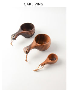 Handmade Oakliving Sissoo Wood Outdoor Portable Cup Nordic Style Milk Coffee Cup for Travel And Camping Real Wood Cup