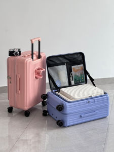 Fashionable Deep Cargo Luggage Side Open Travel Suitcase Women Universal Wheel Carry on 24 Inch Multi Functional Travel Bag