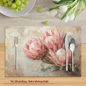 Bộ 2/4/6 Tấm Lót Ly Bằng Vải Polyester Phong Cách Bohemian VIKAMA Cho Nhà Bếp Phòng Ăn Văn Phòng Chống Thấm Nước Chống Dầu Dễ Chăm Sóc Trang Trí Bàn Ăn