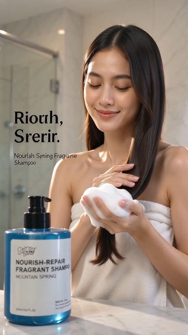BD Fragrant Shampoo 500ml Mountain Spring Nourishing Repair for Dry Frizzy Damaged Hair Salon Scent