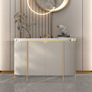 Accessible Luxury Solid Wood Stone Plate Sideboard American Style Living Room Entrance Cabinet Bedroom Storage Minimalist Modern High-End Storage Shoe Cabinet