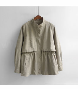 Business Commuter Short Style Womens Coat Loose Fit Waist Inward Autumn Casual Fashion Outerwear 2024 New Arrival