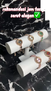 QSJ223 Jam Tangan Serut Elegant Wanita Adjustable Diamond Tali Rantai Anti Karat Mewah