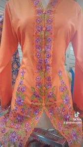 setelan kebaya encim bordir katun toyobo premium lengan panjang mix rok span tumpal kancing geser