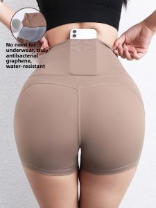 Jiumai Yipin Womens Yoga Pants Short Nylon Fitness Leggings Moisture Absorbent Quick Drying High Waist Workout Running Shorts