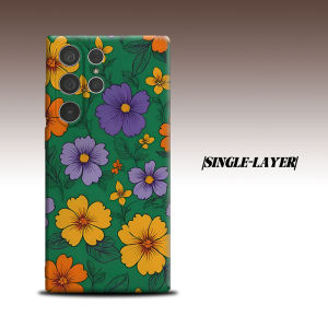 Vibrant Green Floral For Samsung Galaxy S26 S25 S24 A56 A36 Dual Layer Luxury Fashion Full Lens Protective Case