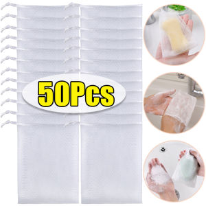 {wholesale}50/10pcs Soap Mesh Foaming Net / Portable Mesh Soap Bag / Soaps Bubble Meshs Net Bags with Drawstring / Handmade Soaps Bubble Mesh Bags for Exfoliating Face Cleaning