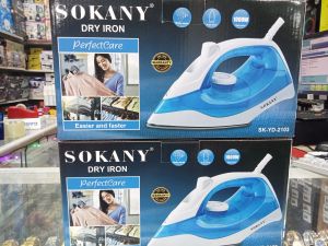 DRY IRON SK-YD-2103 EASIER AND FASTER WATER SPRAY LARGE PANEL 1000W (SOKANY) HIGH QUALITY IRON PERFECTCARE IRON Heavy DESIGNED.