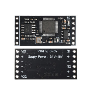 DC 5-12V Dual Channel PWM Signal To Analog Voltage Converter For Model Aircraft UAV High Precision DAC Module