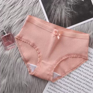 Quần Lót Nữ Cotton Gân Phối Ren Co Giãn 4 Chiều Thoáng Khí Mềm Mại Ôm Nhẹ Cơ Thể Nơ Xinh Dễ Thương Hằng Ngày