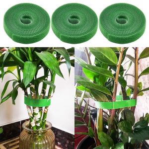 4 Rolls Nylon Plant Ties Velcro Self Adhesive Fastener Garden Supports Bamboo Cane Wrap Support Bandage