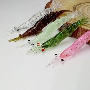 EELHOE | New 10PCS Mini Soft Worm Shrimp Fishing Lure 0.5g/45mm 1g/60mm Artificial Baits Bass Silicone Fishing Tackle