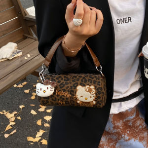 Stylish Versatile Leopard Print Simple High-End Korean Style Single Shoulder Handbag Womens Crossbody Bag for Autumn 2025