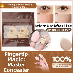 AMORTALS | Mini Finger Powder Puff Amortals Cloud Sensation Face Towel Easy to Use for All Ages Finger Tip Concealer Non-Powder Eating