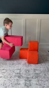 7Pcs Modular Kids Play Couch Sofa for Toddlers Fold Out Kids Couch Building Fort Playroom Bedroom