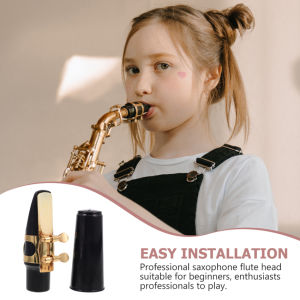 Alto Sax Saxophone Mouthpiece Plastic with Cap Metal Buckle Reed Mouthpiece Patches Pads Cushions