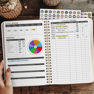 A5 Budget Planner Undated Monthly Finance Organizer Expense Tracker Notebook Spiral Bound with Stickers
