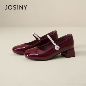 Josiny | Platform Mary Jane Thick Heels White Flats Womens Shoes